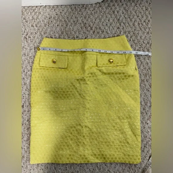 ANTONIO MELANI Yellow Textured Pencil Skirt size 2 - Picture 5 of 5